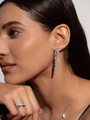 Dazzling Baguette & Marquise Crystal Cluster Drop Earrings