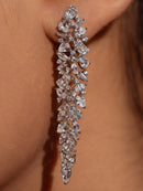 Dazzling Baguette & Marquise Crystal Cluster Drop Earrings