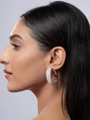Wide Pavé Crystal Hoop Earrings