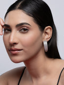 Wide Pavé Crystal Hoop Earrings