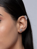 Crystal Flower Chain Ear Cuff and Threader