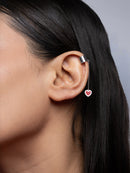Heart Charm Single Ear Cuff