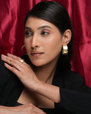 Gold Huggie Hoop Earrings- Large