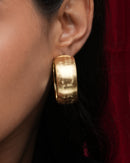 Gold Huggie Hoop Earrings- Large