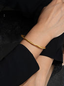 Matte Gold-Tone Organic Wave Kada