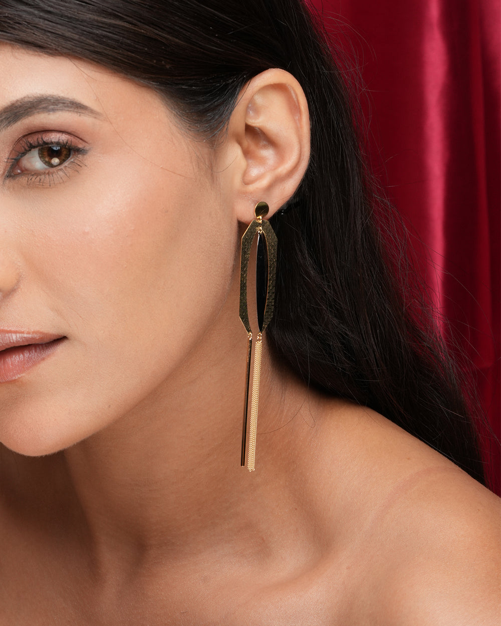 Golden Cascade Tassel Earrings