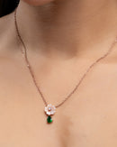 Flower pearl drop chain & Earring