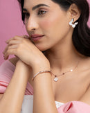 Rose Gold Tone Hammered Texture Kada