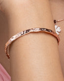 Rose Gold Tone Hammered Texture Kada