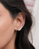 Silver Tone Climbing Pearl Ear Cuff