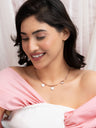 Mother-of-Pearl Heart Charm Paperclip Chain