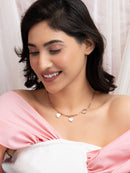 Mother-of-Pearl Heart Charm Paperclip Chain