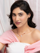 Mother-of-Pearl Heart Charm Paperclip Chain