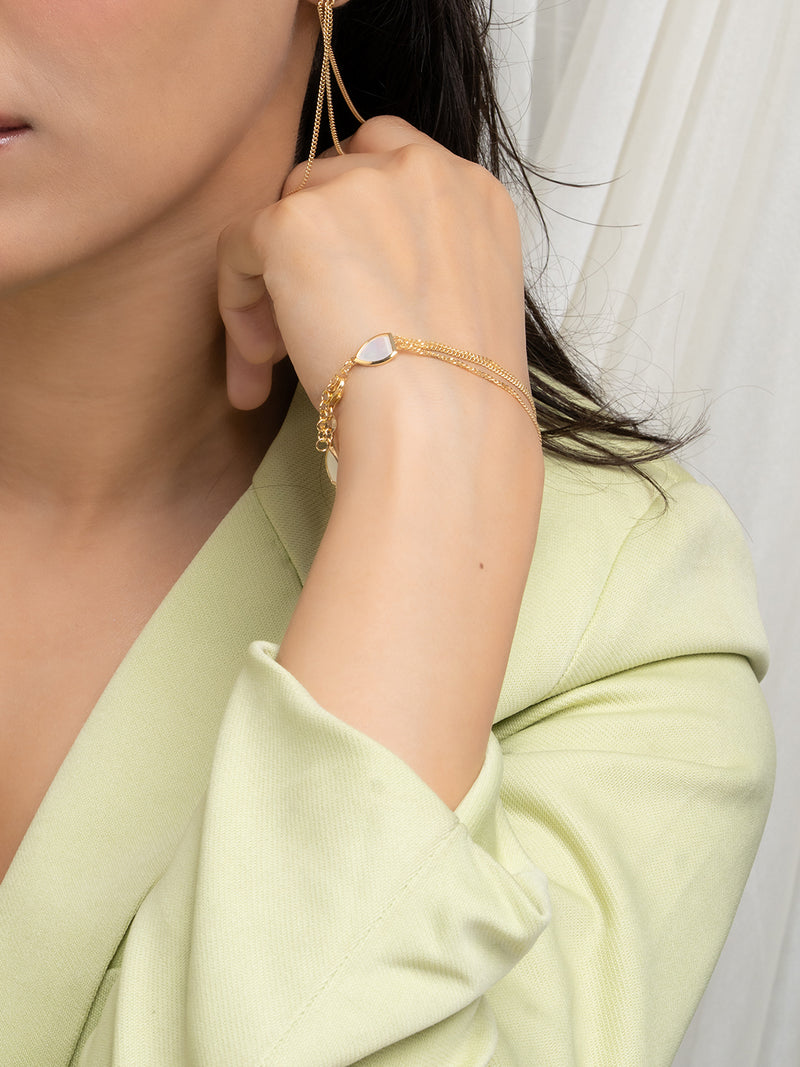 Celestial Charm Teardrop Chain Bracelet