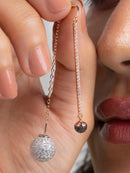 Rose Gold-Tone Zirconia Dangle Earrings