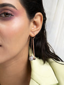 Rose Gold-Tone Zirconia Dangle Earrings