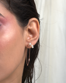 Pearl cascade Chain Stud Earrings