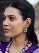 Oxidized Silver Leaf Earrings