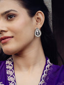 Oxidized Silver Leaf Earrings