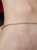 Delicate Rose Gold-Tone Beaded Chain Anklet