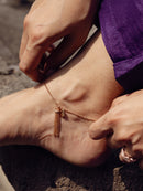 Rose Gold-Tone Delicate Disc Charm Anklet