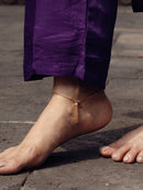 Rose Gold-Tone Delicate Disc Charm Anklet