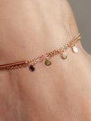 Rose Gold-Tone Delicate Disc Charm Anklet