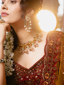 Glass Polki Dangle Earrings