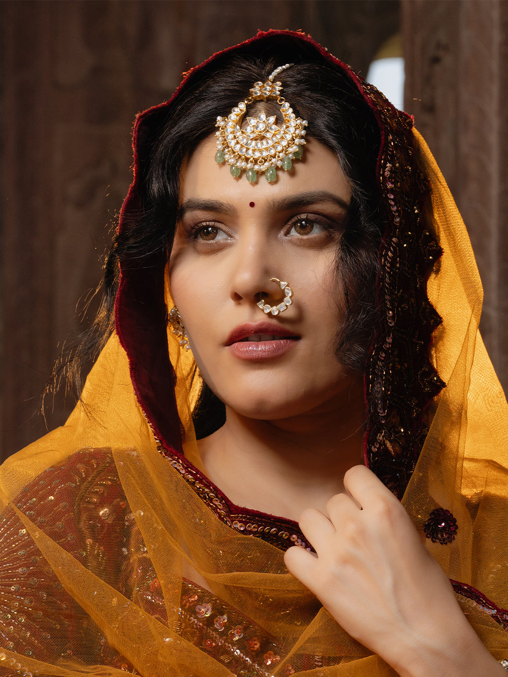 Kundan Clip on nath