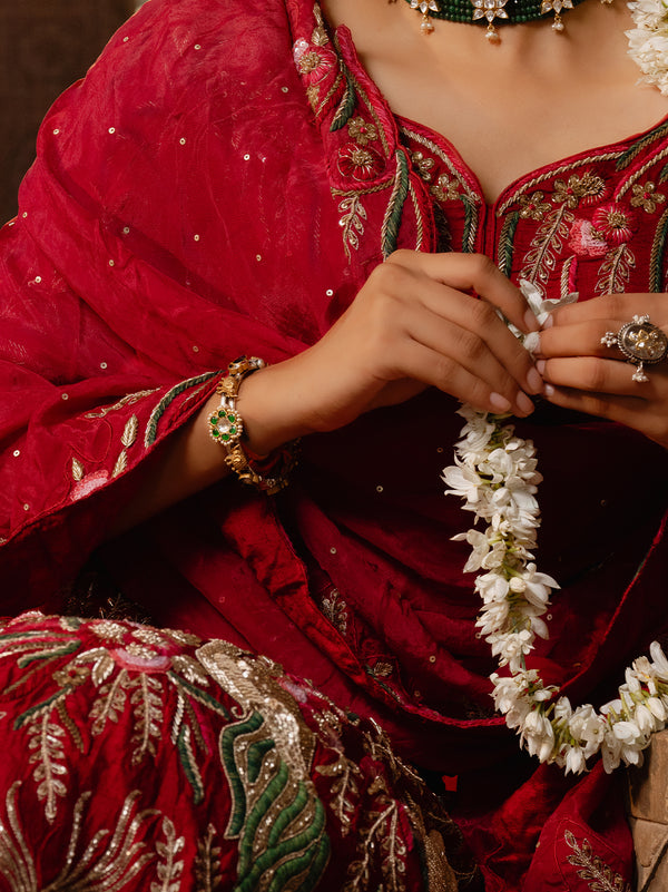 Traditional Meenakari Kundan and Pearl Animal Bangles (Set of 2)