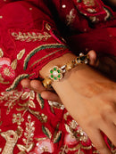 Traditional Meenakari Kundan and Pearl Animal Bangles (Set of 2)