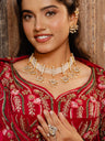 Polki and Pearl Elephant Motif Necklace with Earing Set