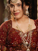 Bridal Polk & kundan Pearl Drop Earrings