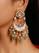 Kundan Lotus Chandelier Earrings