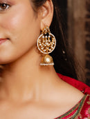 Kundan & Pearl Jhumka