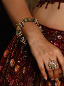 Pair of Emerald and Kundan Bridal Bangles (Set of Two)