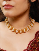 Jaali Work Pearl Cluster Choker Necklace