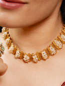 Jaali Work Pearl Cluster Choker Necklace