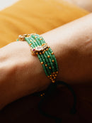 Multi-Strand Parrot Beaded Wristlet