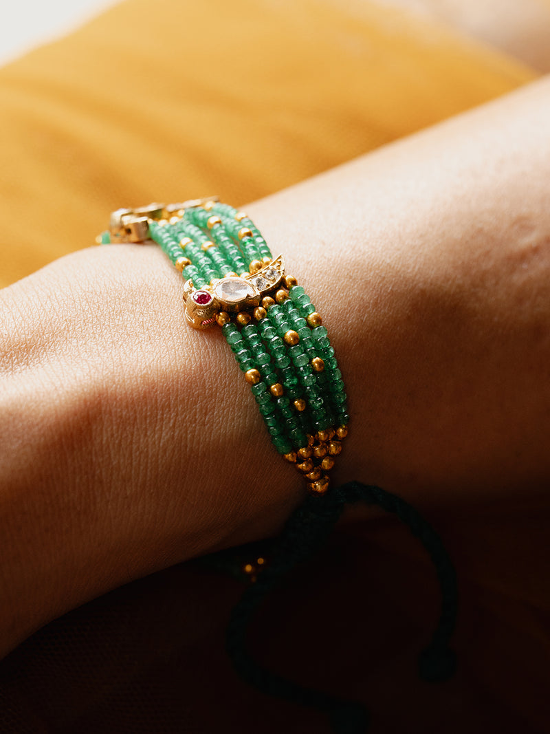 Multi-Strand Parrot Beaded Wristlet