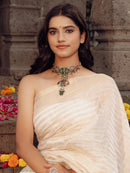 (Oxidized Silver) Kundan and Enamel Statement Choker