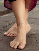 Silver - Rose-Gold Tri Color Chain Anklet