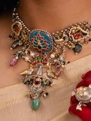 Oxidized Silver & Gold-Dipped Enamel Statement Choker