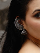 Oxidized Silver Paisely Jhumka Ear Cuff