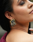 Dual-Tone Ghungroo Stud Earrings