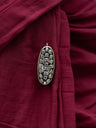 Oxidized Silver Polki Sari Pin