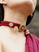 Maroon Necklace Chokar