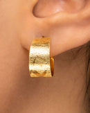 Textured Gold Hoop Earring